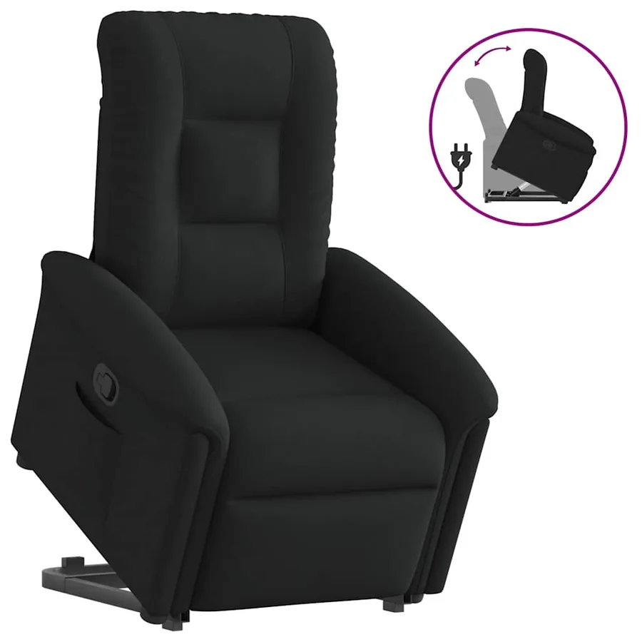 Fauteuil inclinable noir tissu - 9
