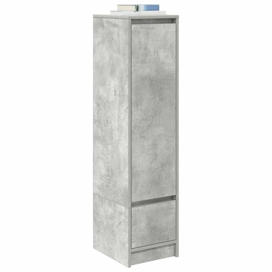 Buffet haut gris béton 29,5x34x119,5 cm bois d'ingénierie - 4