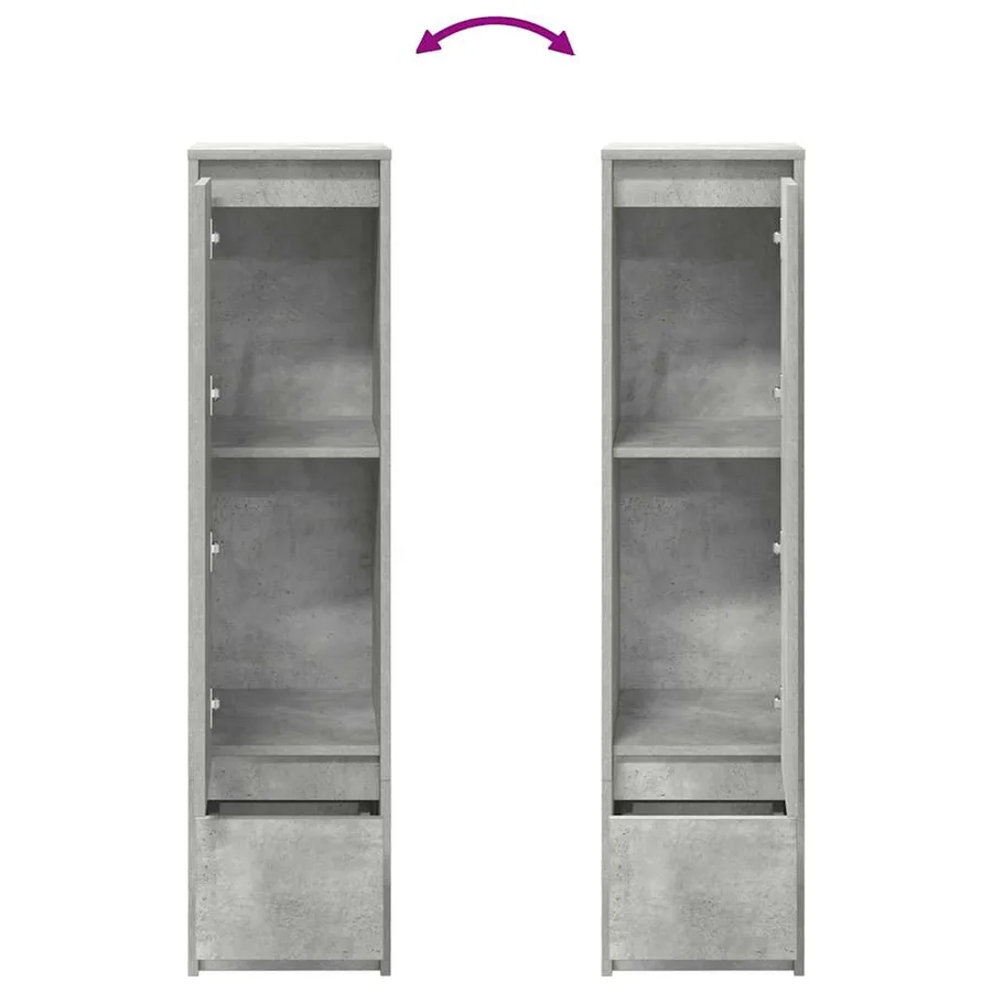 Buffet haut gris béton 29,5x34x119,5 cm bois d'ingénierie - 9