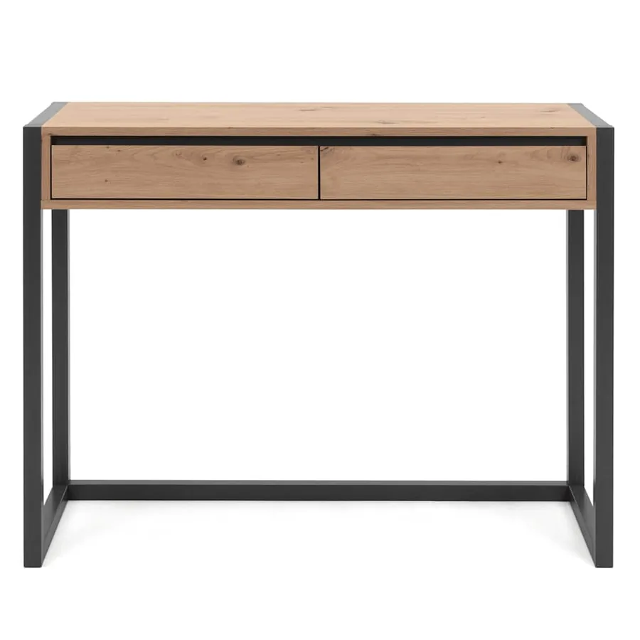 Finori Table console Denver 44 Chêne artisanal et gris anthracite - 2