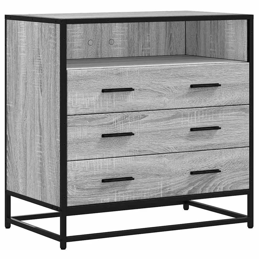 Commode sonoma gris 70x41x70 cm bois d'ingénierie - 2