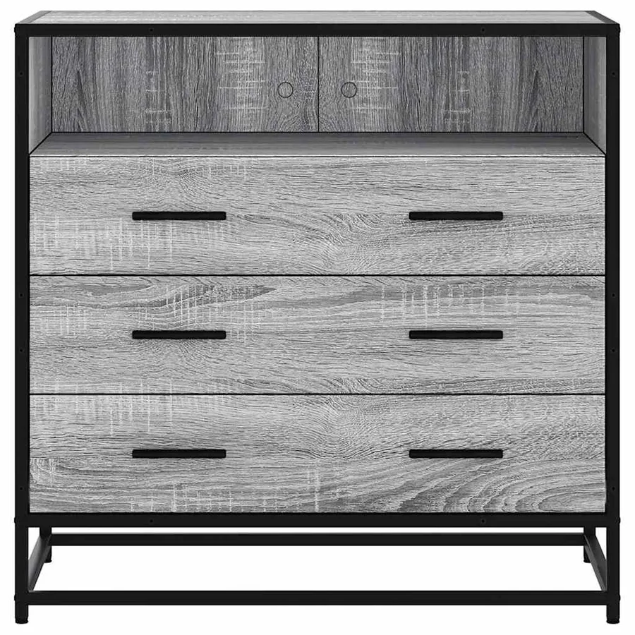 Commode sonoma gris 70x41x70 cm bois d'ingénierie - 4
