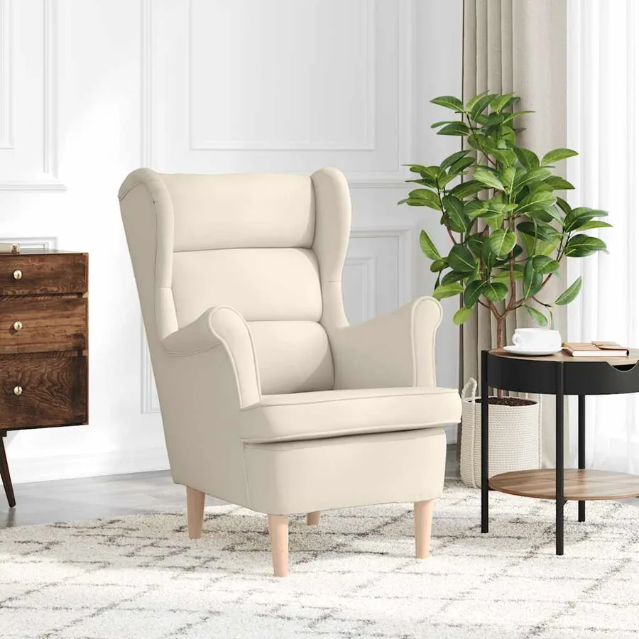 Fauteuil blanc 74x84x100 cm lin