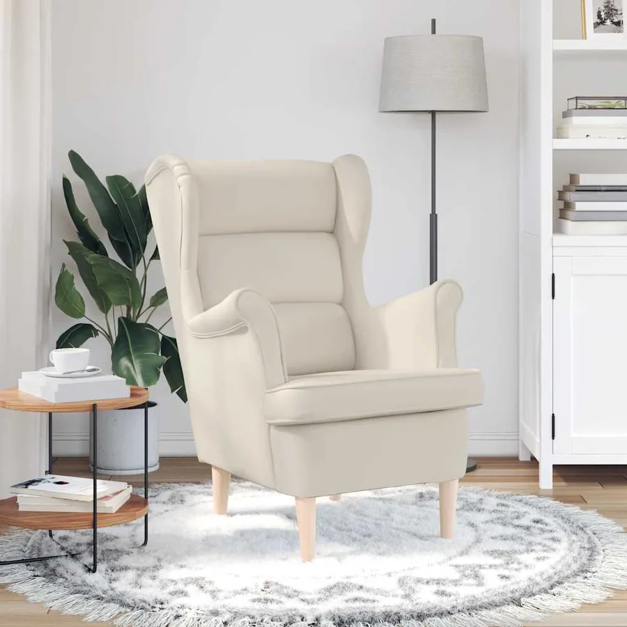 Fauteuil blanc 74x84x100 cm lin - 3