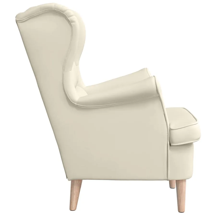 Fauteuil blanc 74x84x100 cm lin - 5