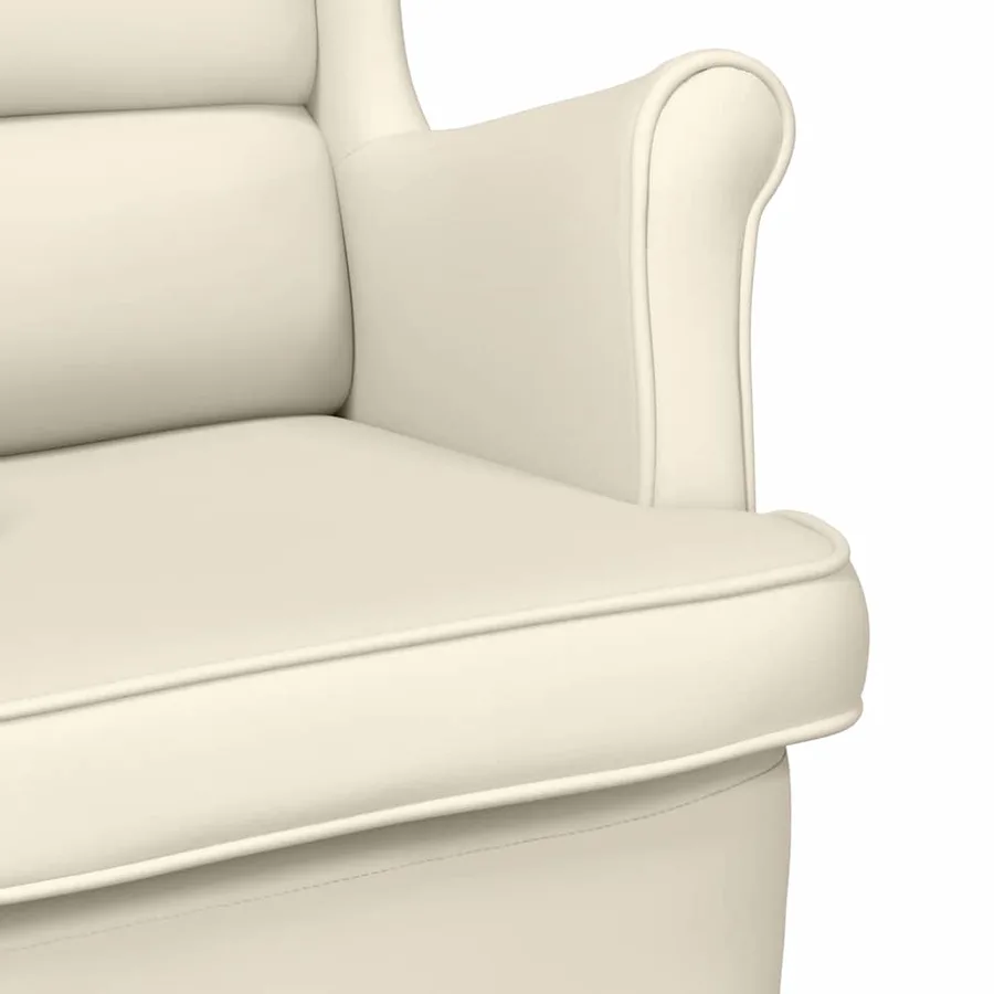 Fauteuil blanc 74x84x100 cm lin - 7