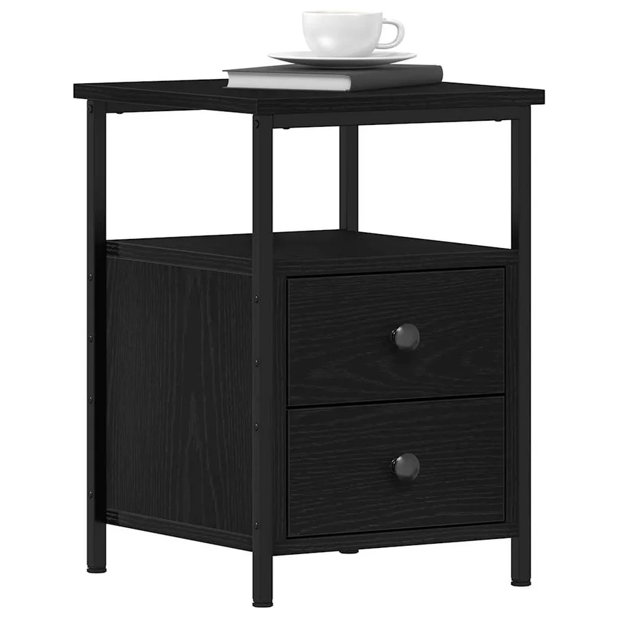 Tables de chevet 2 pièces Chêne noir 34 x 35,5 x 50 cm Bois d'ingénierie - 4