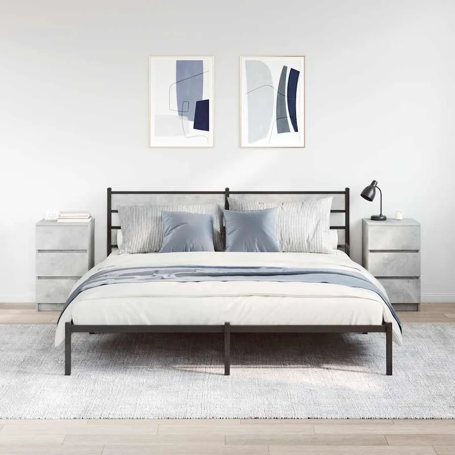 Tables de chevet avec 3 tiroirs 2 pcs gris béton 39x35x65 cm - 3