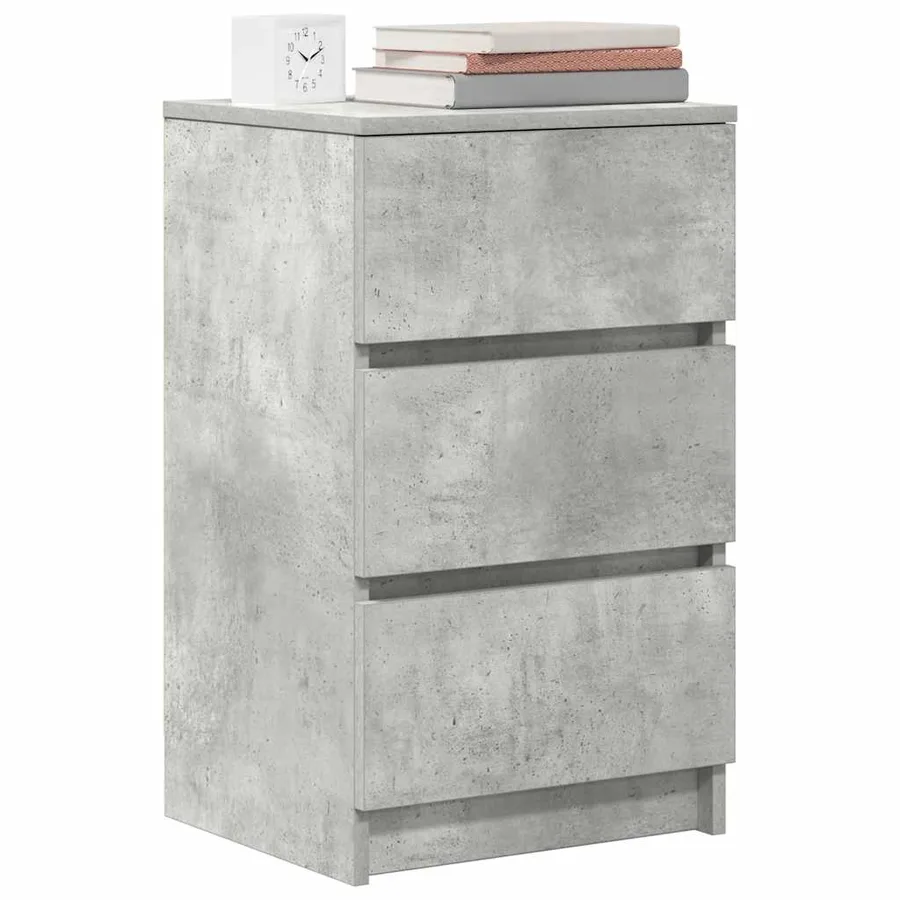 Tables de chevet avec 3 tiroirs 2 pcs gris béton 39x35x65 cm - 4