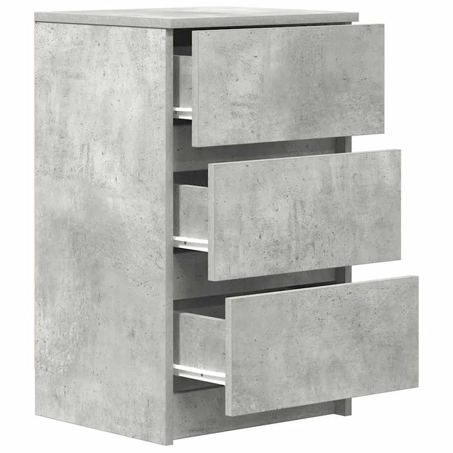 Tables de chevet avec 3 tiroirs 2 pcs gris béton 39x35x65 cm - 6