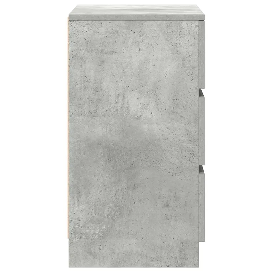 Tables de chevet avec 3 tiroirs 2 pcs gris béton 39x35x65 cm - 8
