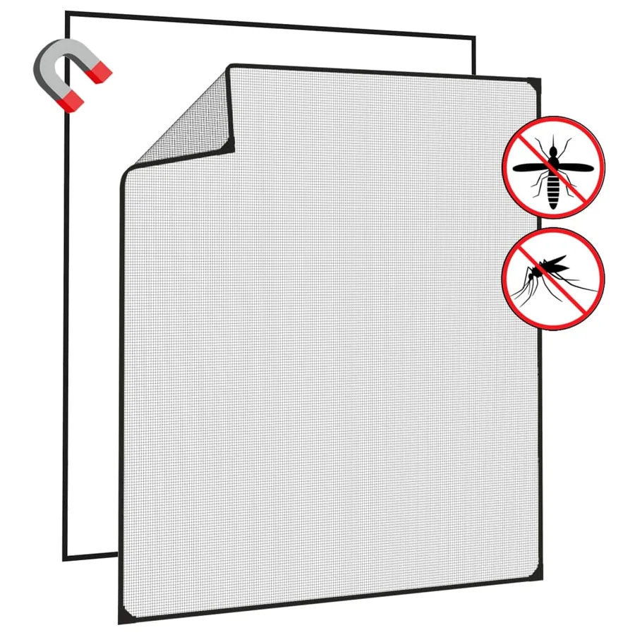 Moustiquaire magnétique pour fenêtres anthracite 130x150 cm - 4