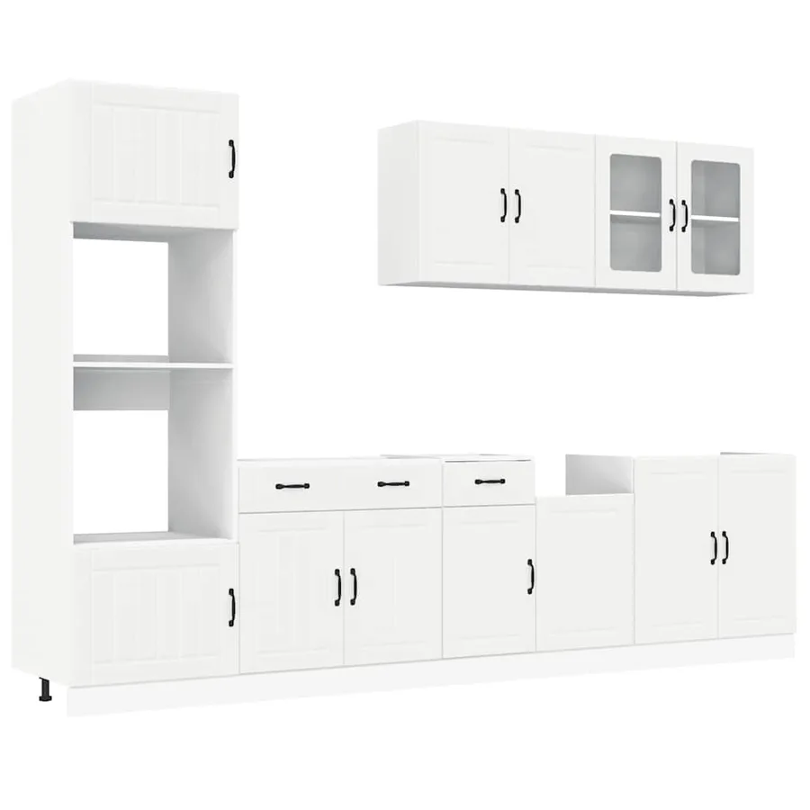 Ensemble d'armoires cuisine 7pcs Kalmar blanc bois d'ingénierie - 2