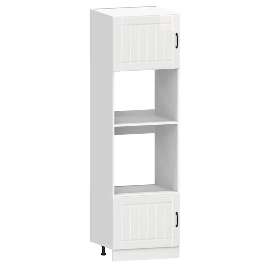 Ensemble de 7 meubles de cuisine "Lucca" en bois d'ingénierie blanc brillant - 5