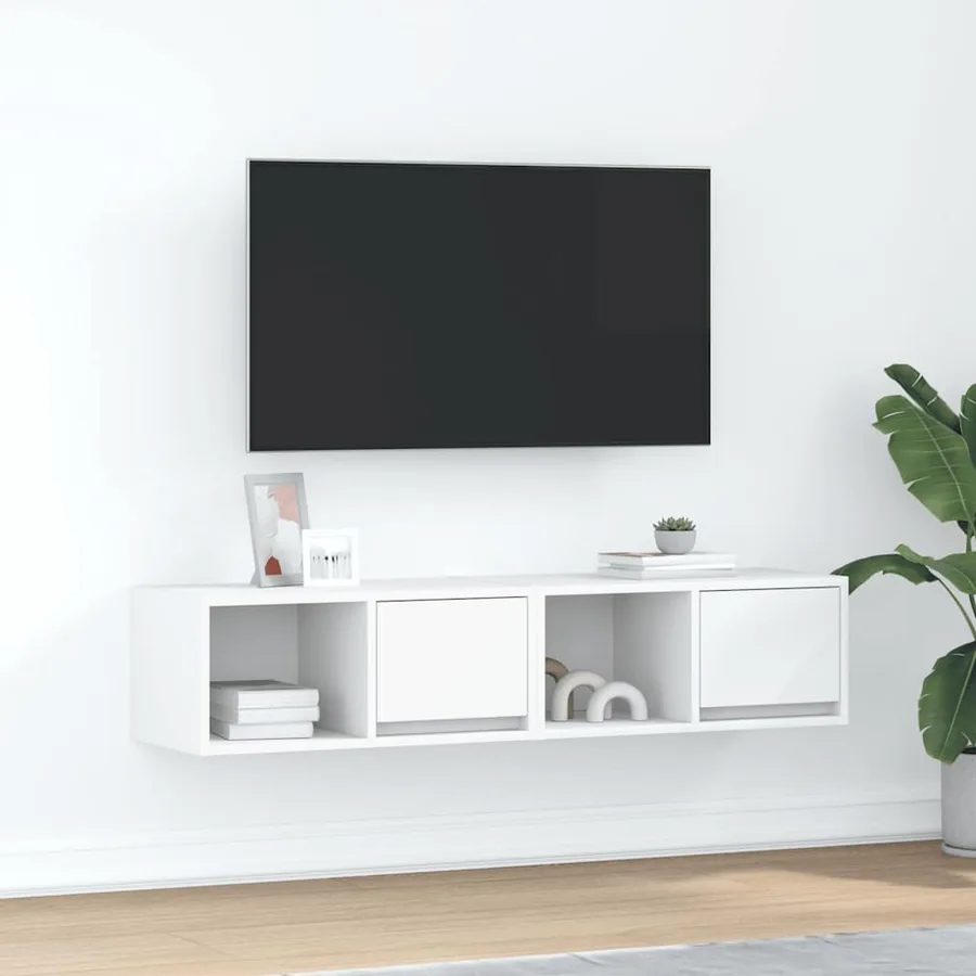 Meubles TV 2 pcs blanc 60x31x25,5 cm bois d'ingénierie