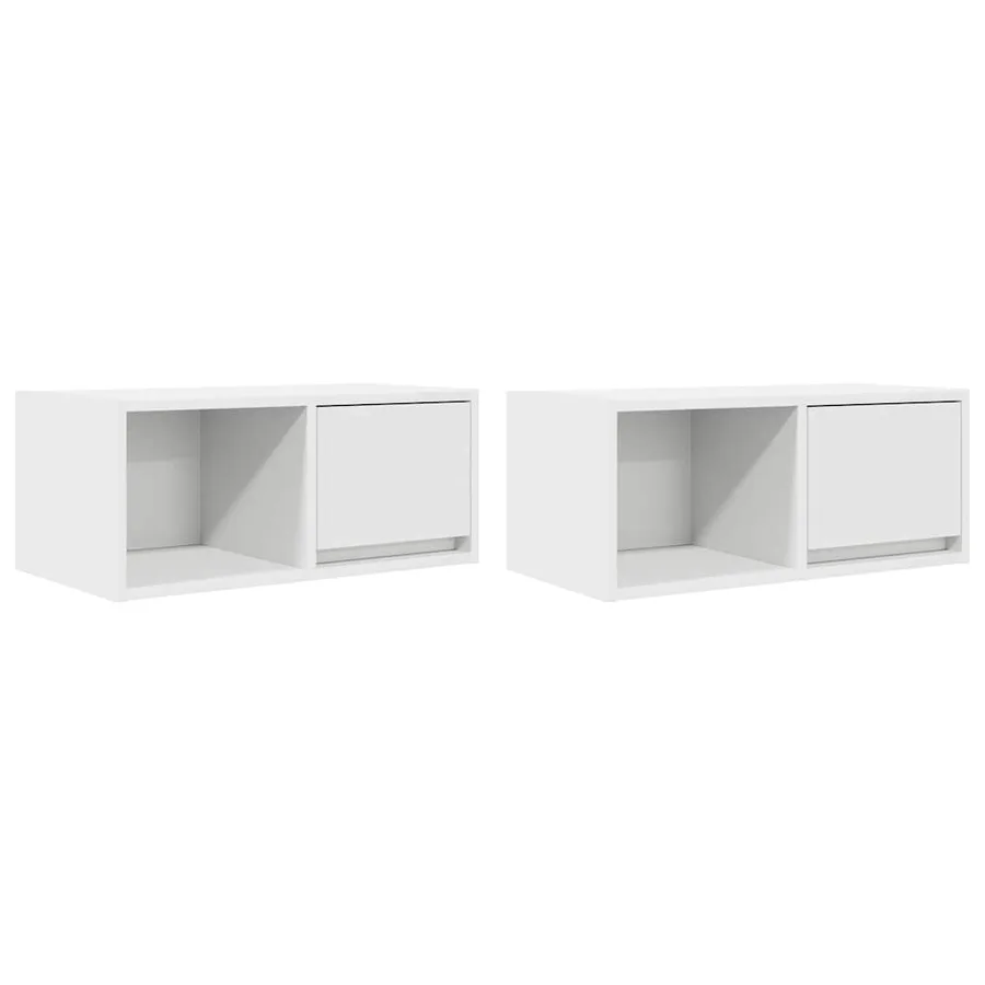 Meubles TV 2 pcs blanc 60x31x25,5 cm bois d'ingénierie - 2