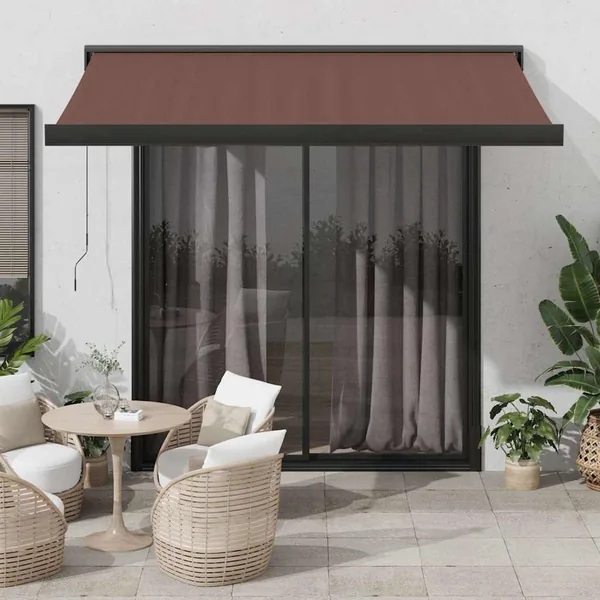 Auvent rétractable automatique marron 350x250 cm