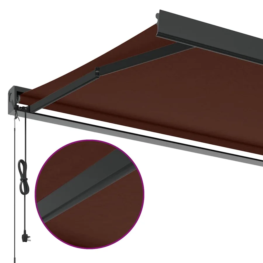 Auvent rétractable automatique marron 350x250 cm - 6