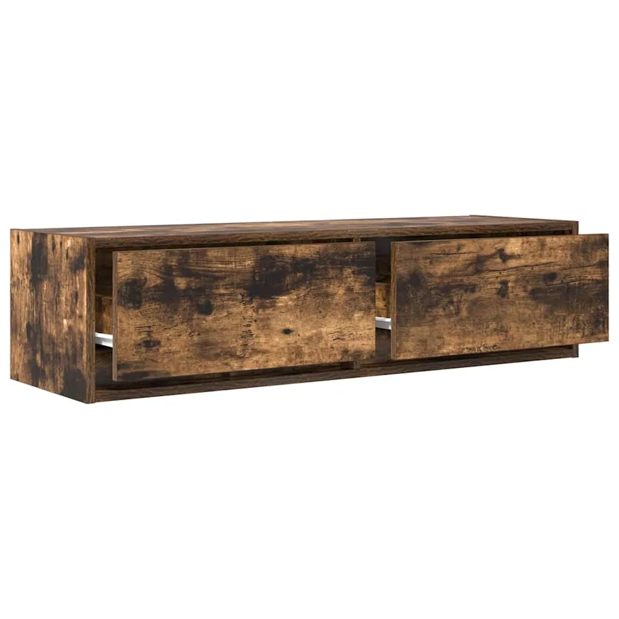 Meuble TV Chêne fumé 100 x 31 x 25,5 cm Bois d'ingénierie - 5