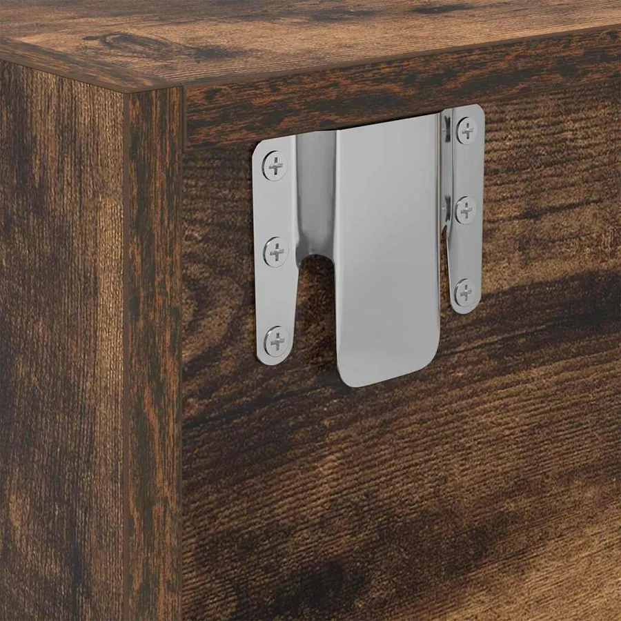 Meuble TV Chêne fumé 100 x 31 x 25,5 cm Bois d'ingénierie - 8