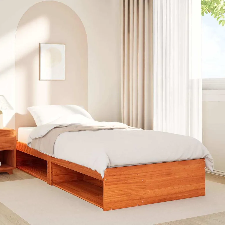 Lit de jour sans matelas cire marron 80x200 cm bois pin massif - 4