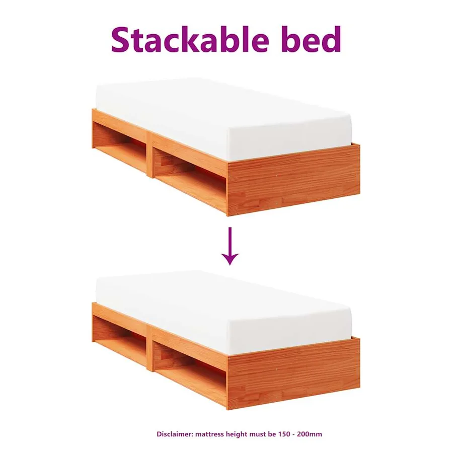Lit de jour sans matelas cire marron 75x190 cm pin massif - 8