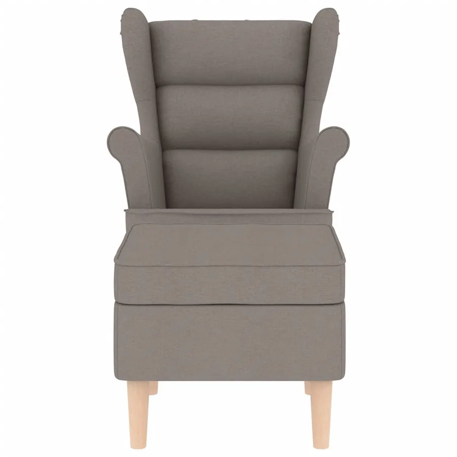 Fauteuil avec repose-pied Taupe Tissu - 4