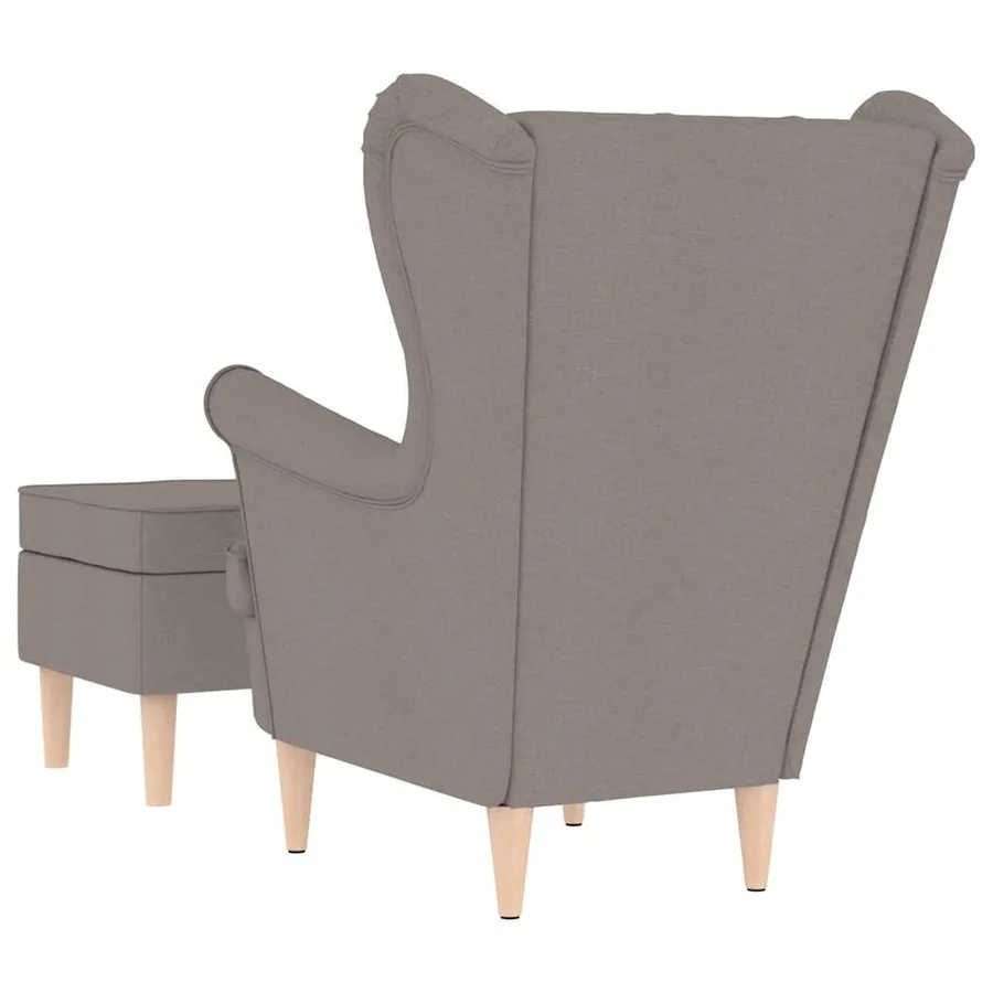 Fauteuil avec repose-pied Taupe Tissu - 6