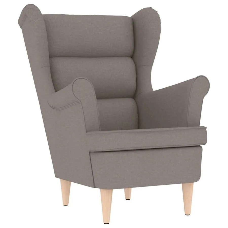 Fauteuil avec repose-pied Taupe Tissu - 7