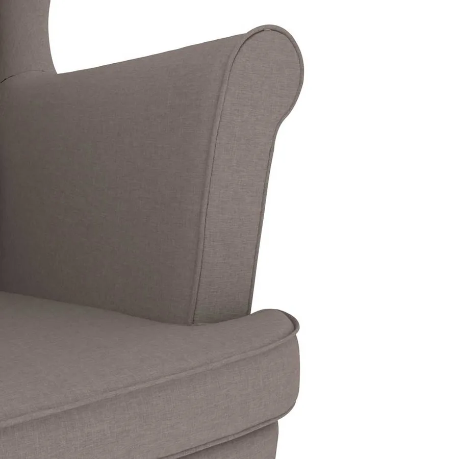 Fauteuil avec repose-pied Taupe Tissu - 9