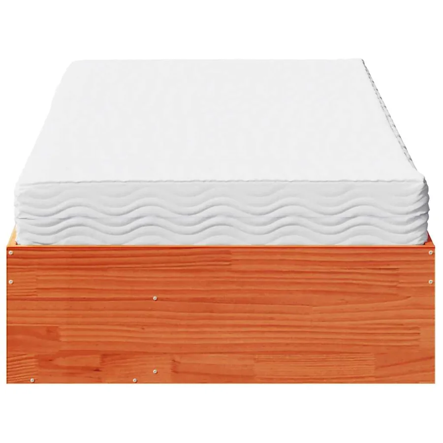 Lit de jour avec matelas cire marron 100x200 cm bois pin massif - 6
