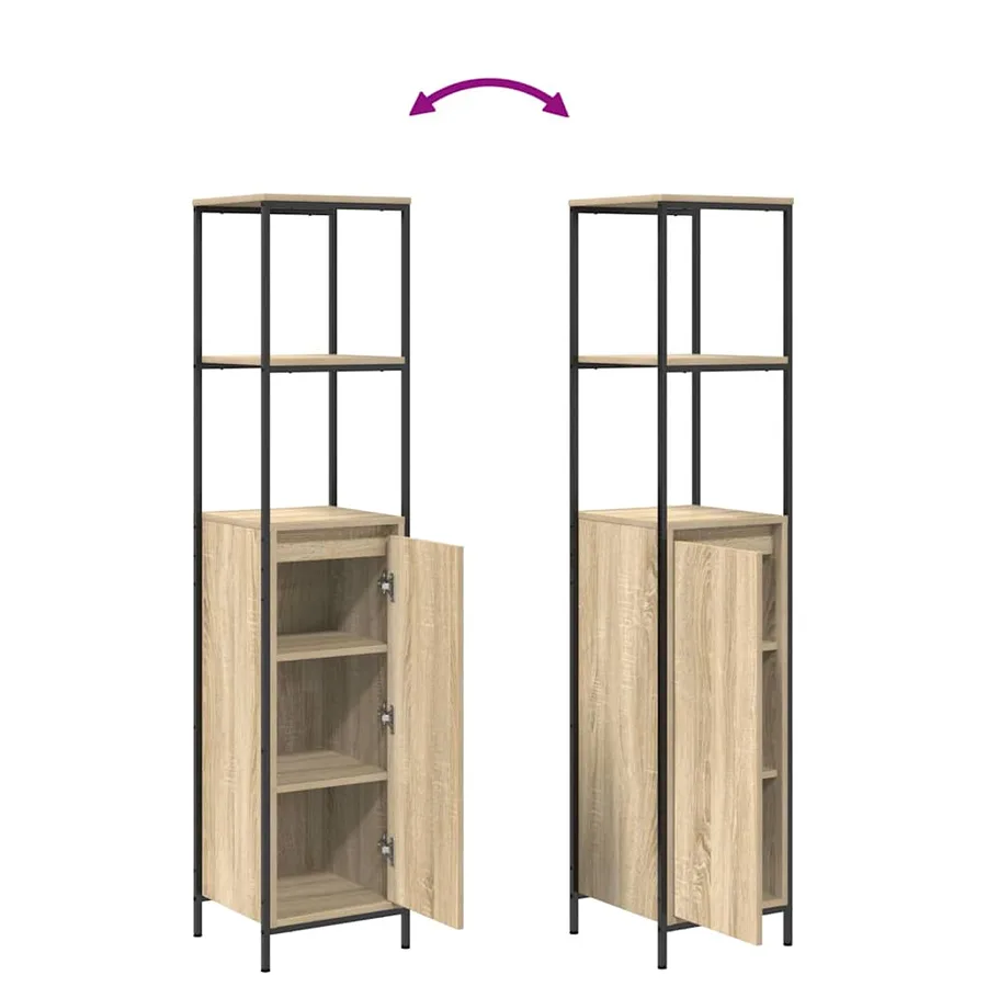 Ensemble de mobilier de salle de bain 3 pcs Bois d'ingénierie - 8