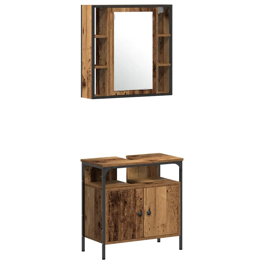 Ensemble de mobilier de salle de bain avec étagère 3 pcs Marron - 6