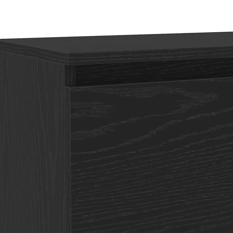 Meuble TV avec éclairage LED en chêne noir 120 x 30 x 36 cm bois d'ingénierie - 12