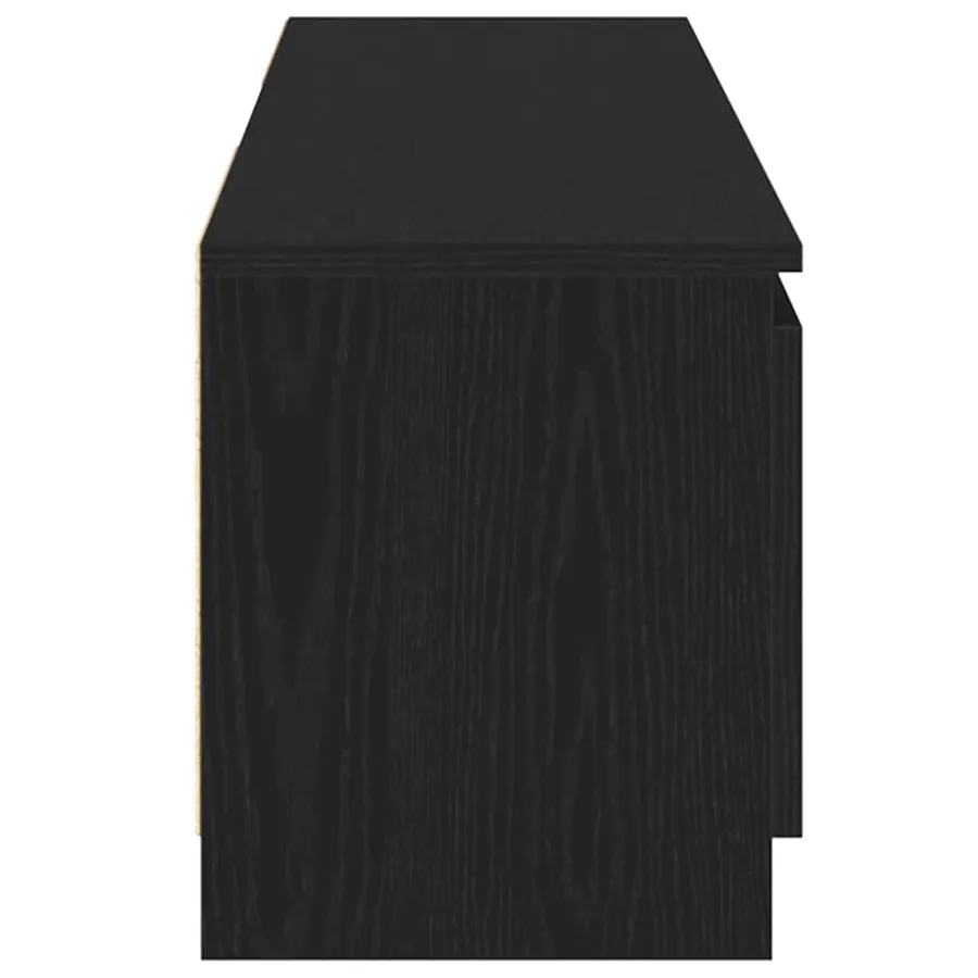 Meuble TV avec éclairage LED en chêne noir 120 x 30 x 36 cm bois d'ingénierie - 8