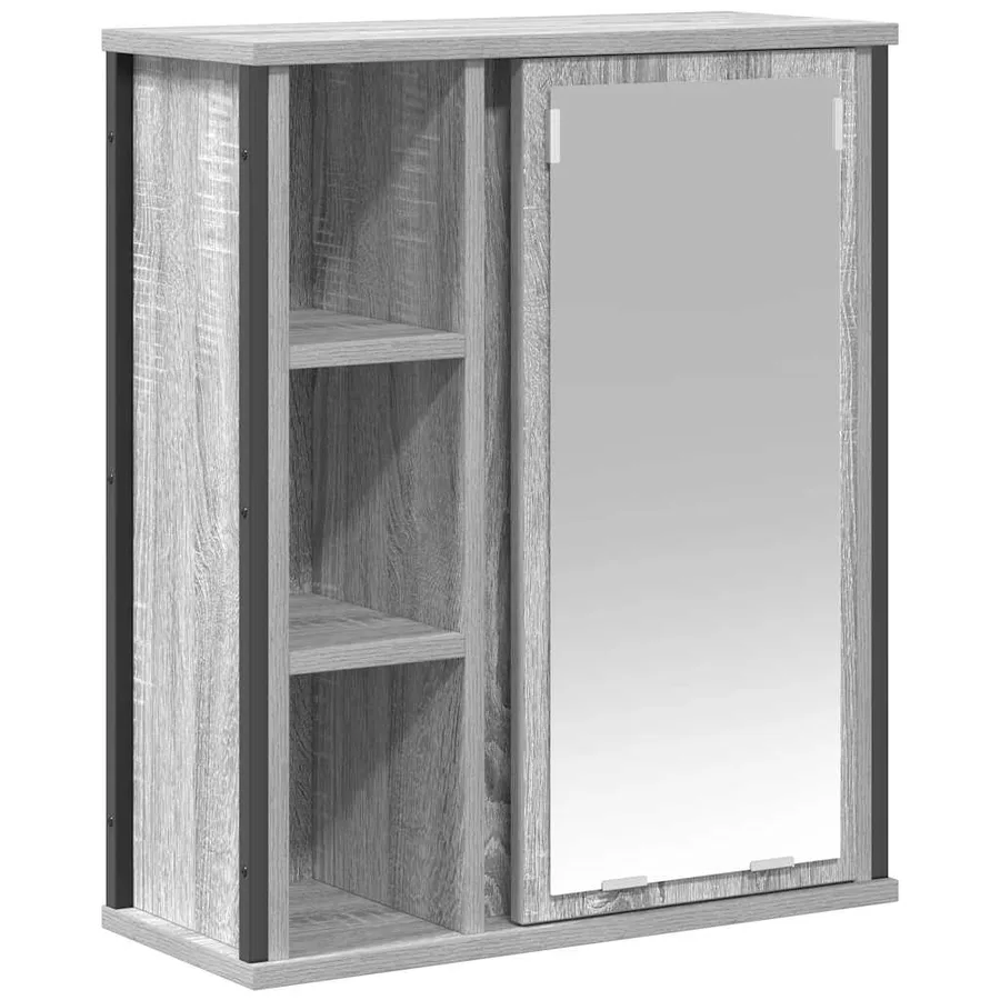 Armoire murale de salle de bain miroir sonoma gris 50x21x60 cm - 2