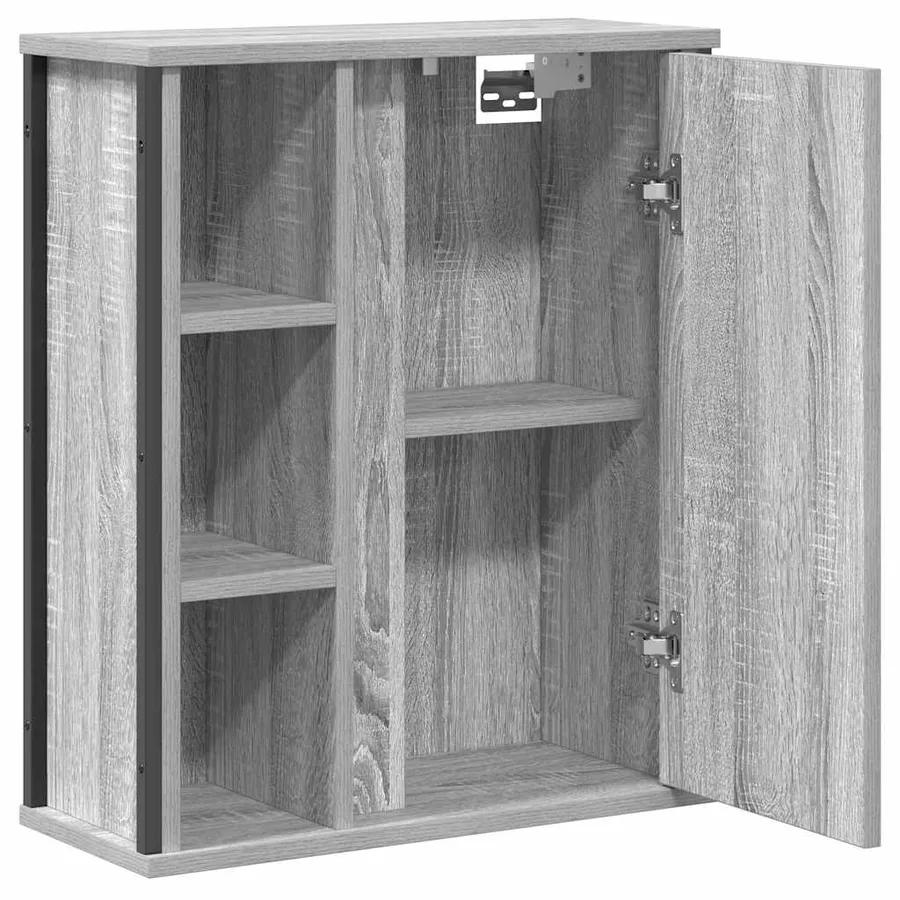 Armoire murale de salle de bain miroir sonoma gris 50x21x60 cm - 5