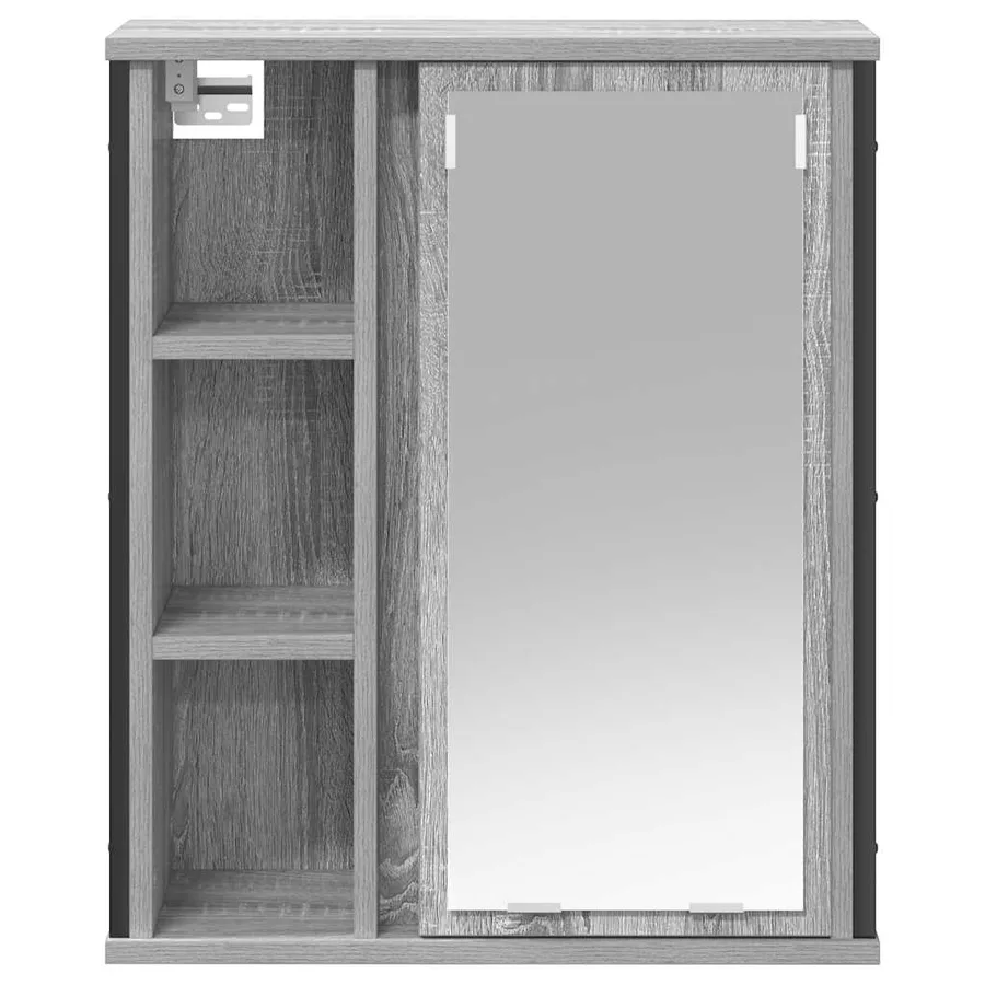 Armoire murale de salle de bain miroir sonoma gris 50x21x60 cm - 6