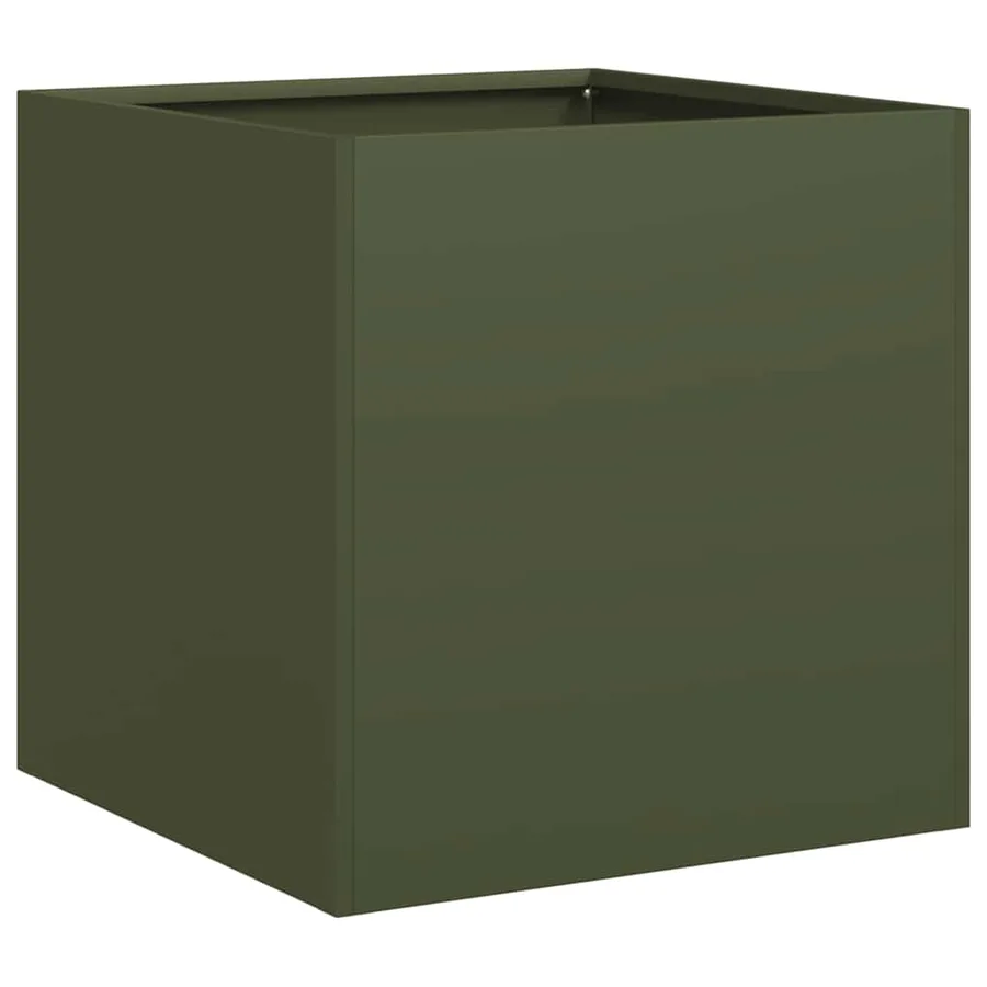 Jardinière vert olive 40x40x40 cm acier laminé à froid - 2
