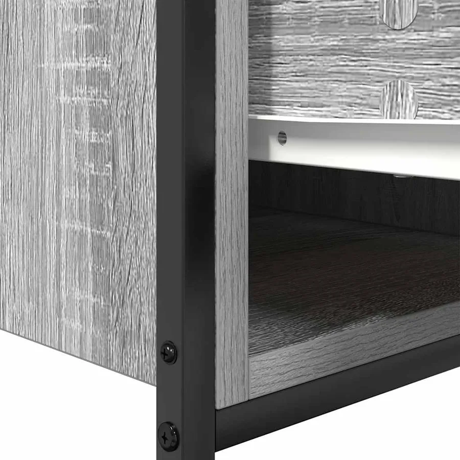 Meuble de salle de bain lavabo tiroirs sonoma gris 90x34,5x60cm - 12