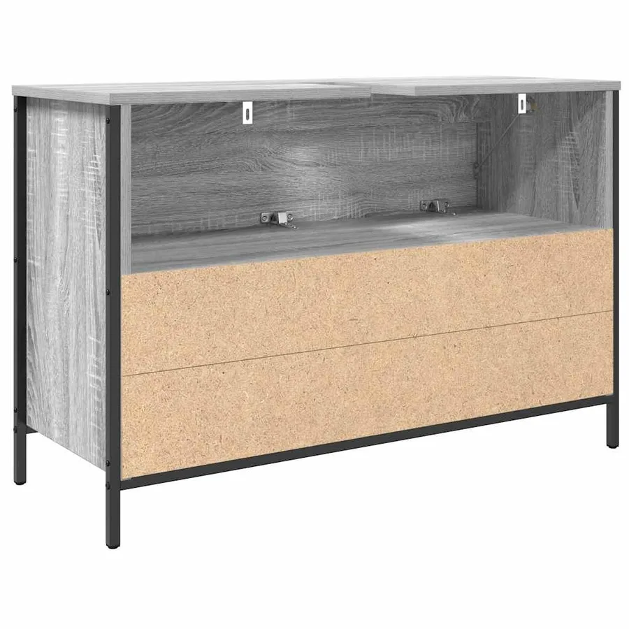 Meuble de salle de bain lavabo tiroirs sonoma gris 90x34,5x60cm - 8
