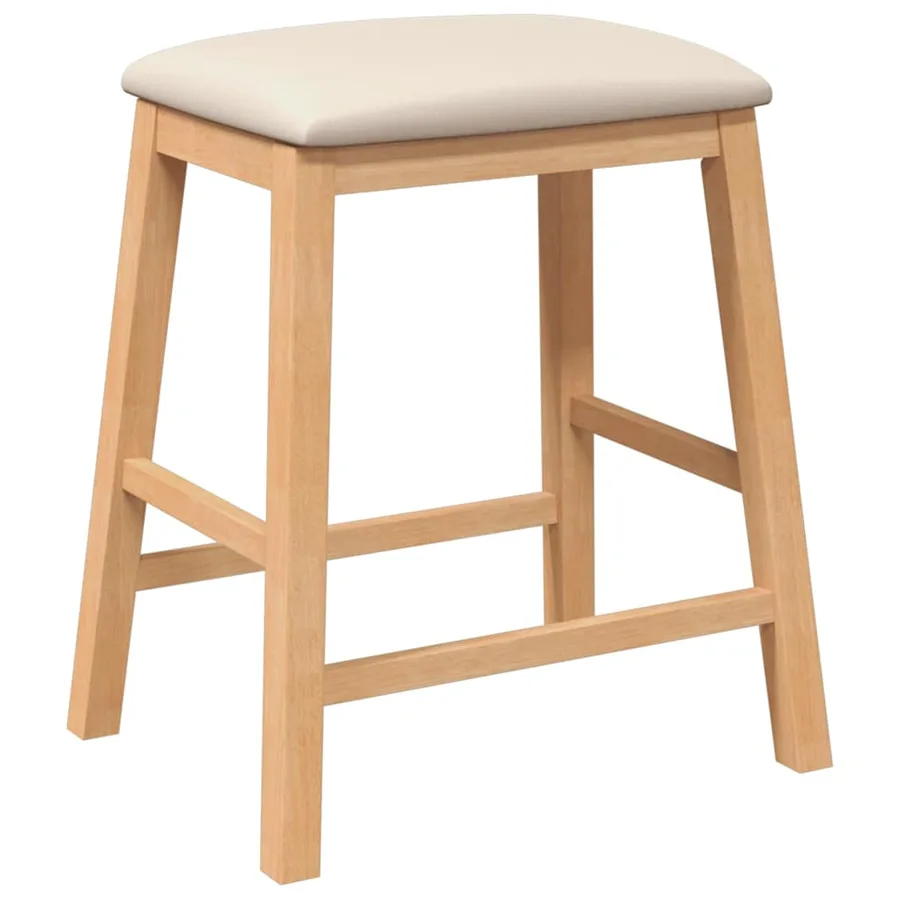 chaises de bar avec coussins 2 pcs bois massif d'hévéa - 4