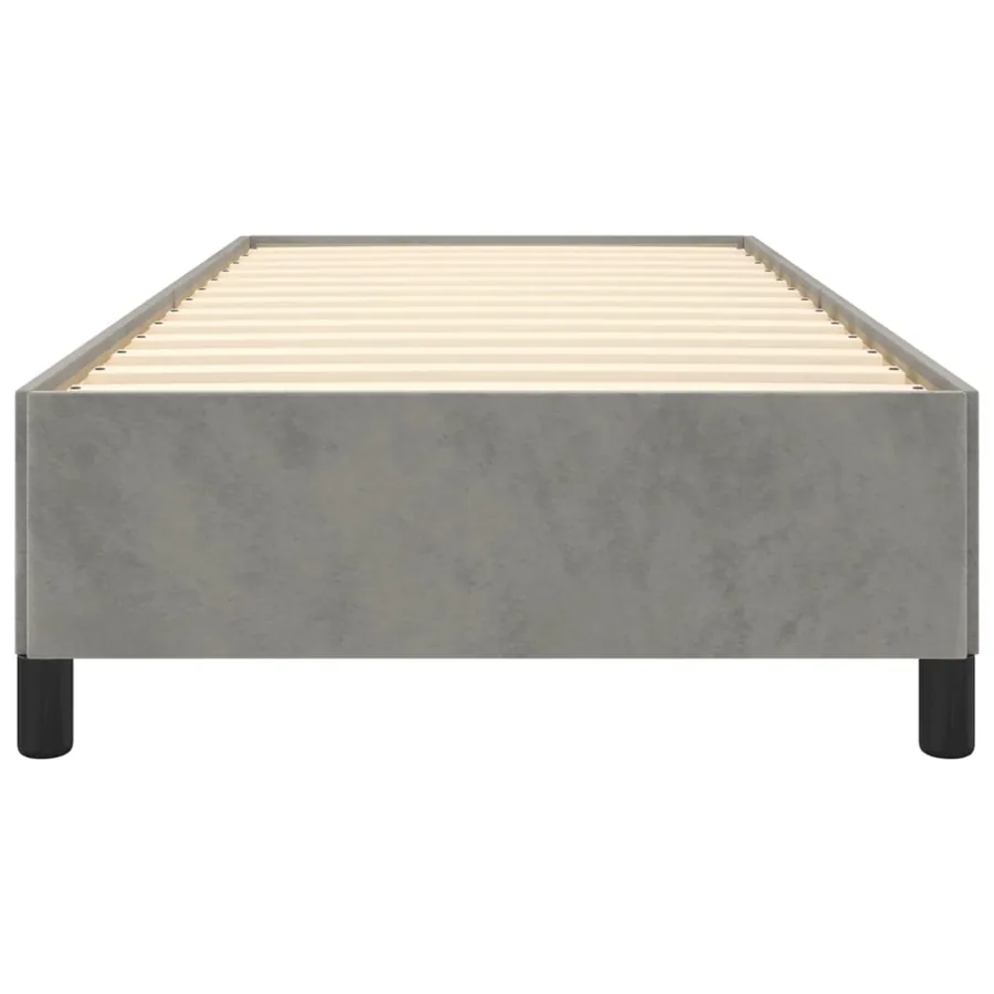 Cadre de lit sans matelas gris clair 80x200 cm velours - 5
