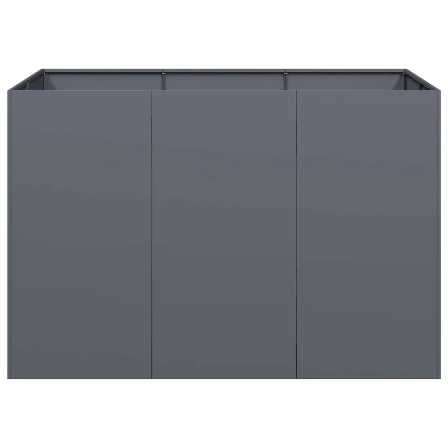 Jardinière anthracite 120x80x80 cm acier - 4