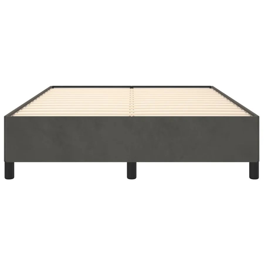 Cadre de lit sans matelas gris foncé 140x190 cm velours - 5