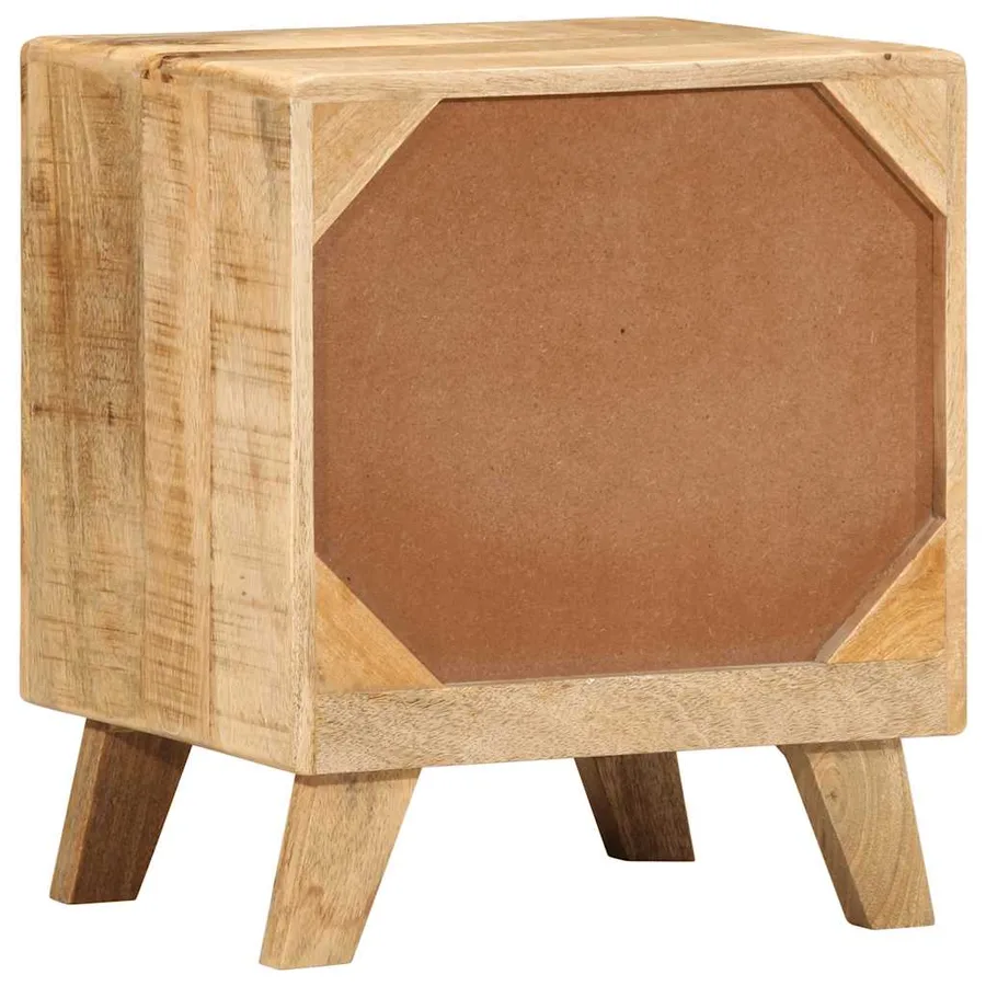 Table de chevet 2 pcs 40x32x46 cm bois massif de manguier brut - 4