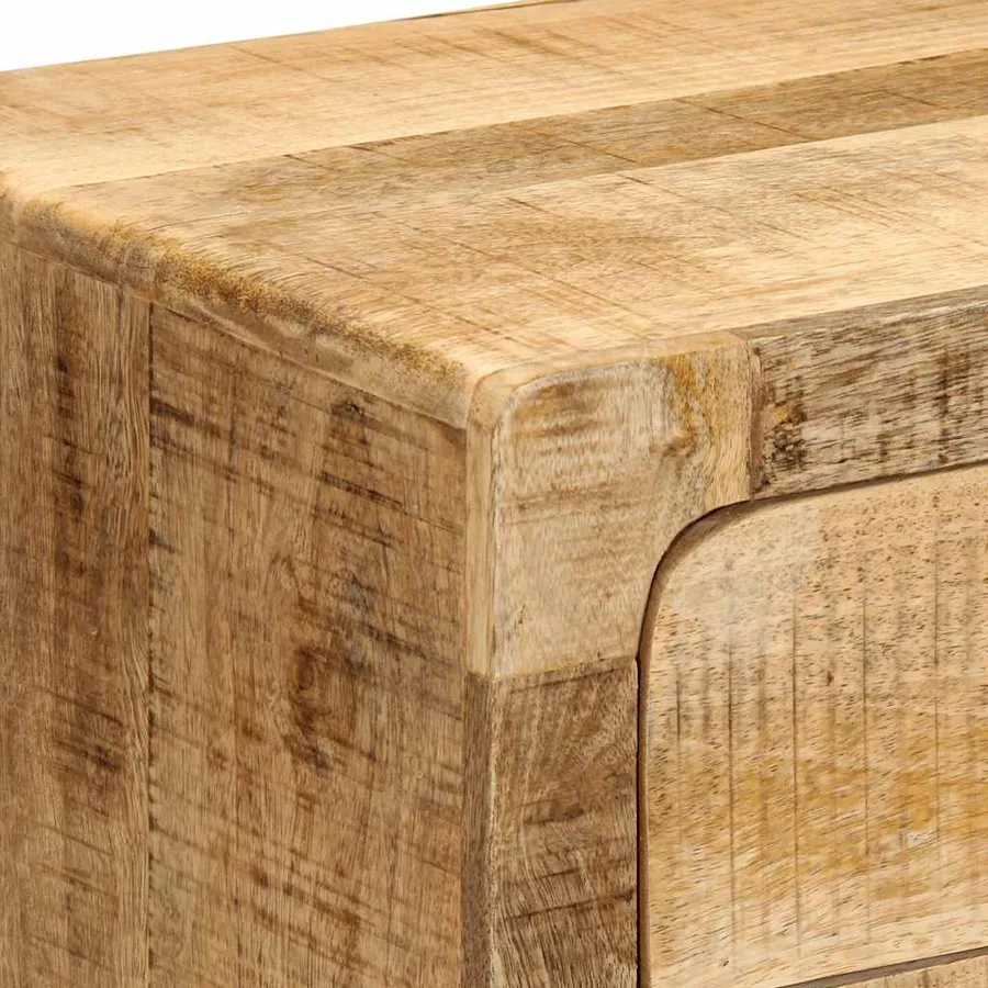 Table de chevet 2 pcs 40x32x46 cm bois massif de manguier brut - 6