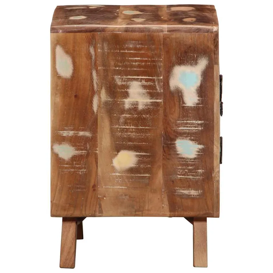 Table de chevet 2 pcs 40x32x46 cm bois massif de récupération - 3