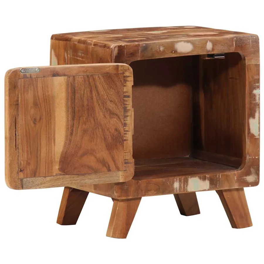 Table de chevet 2 pcs 40x32x46 cm bois massif de récupération - 5