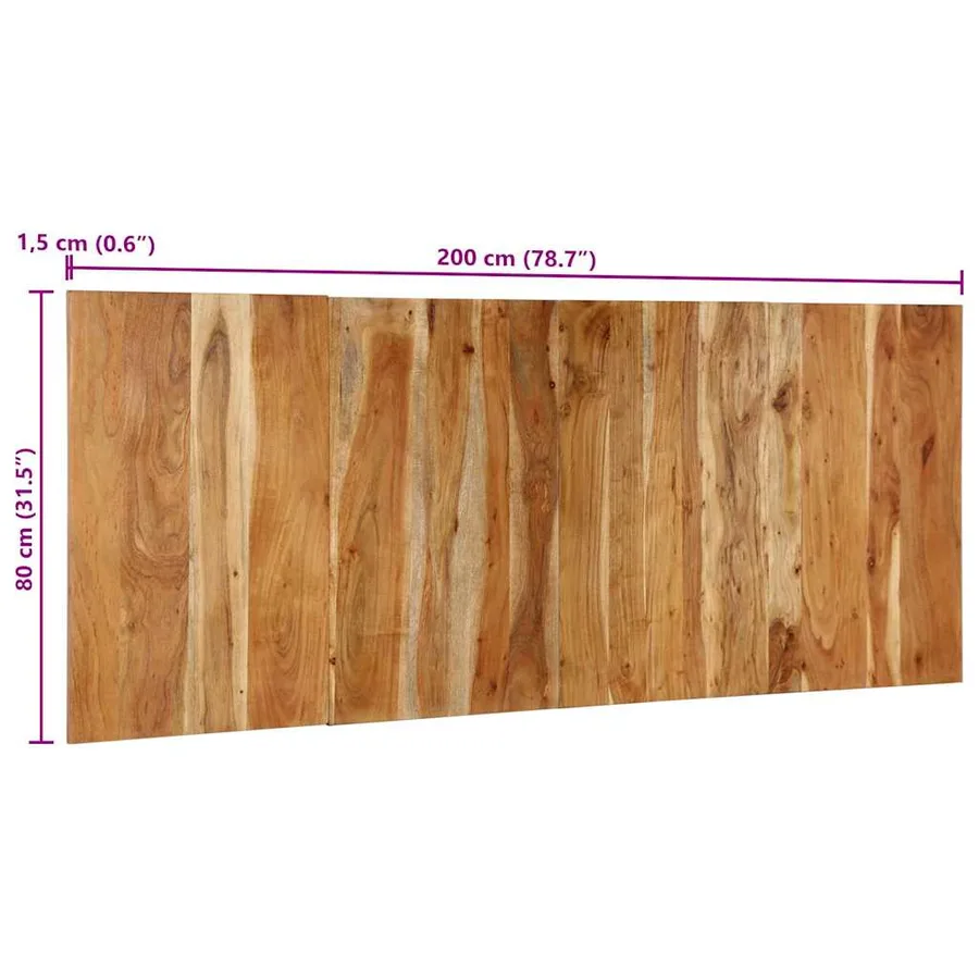 Tête de lit 200 cm bois massif d'acacia - 11
